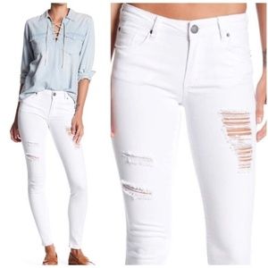 White Distressed Skinny Jeans